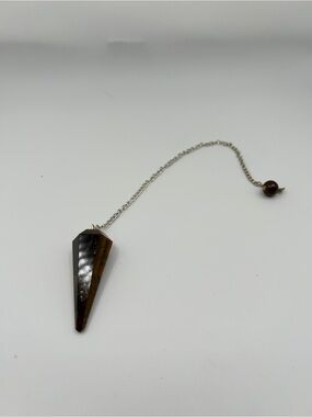 Smokey Quartz Crystal Pendulum in Iridescent Brown